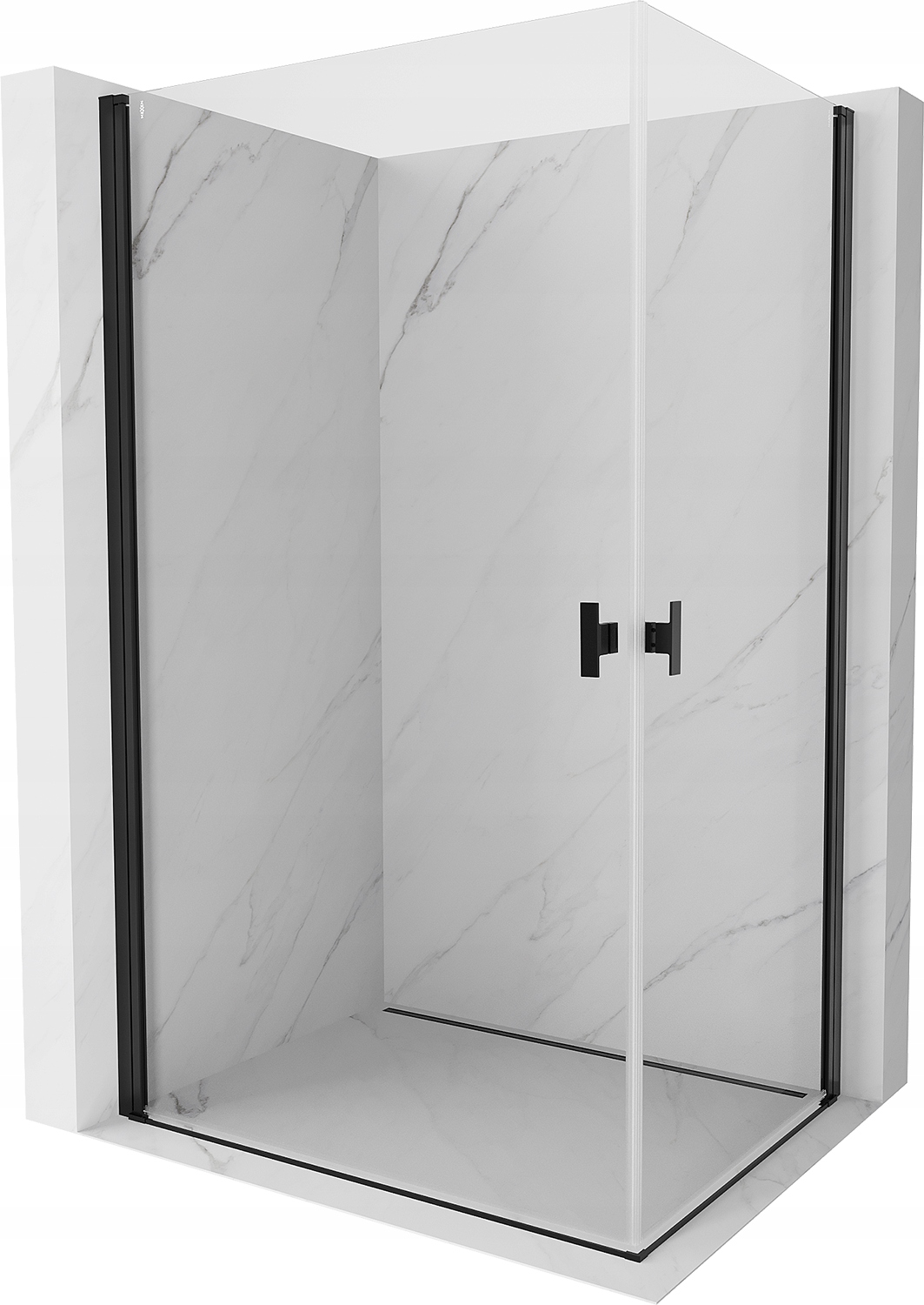 Mexen Mist-b Duo Kabina Prysznicowa Uchylna 100X90 CM Transparent Czarna
