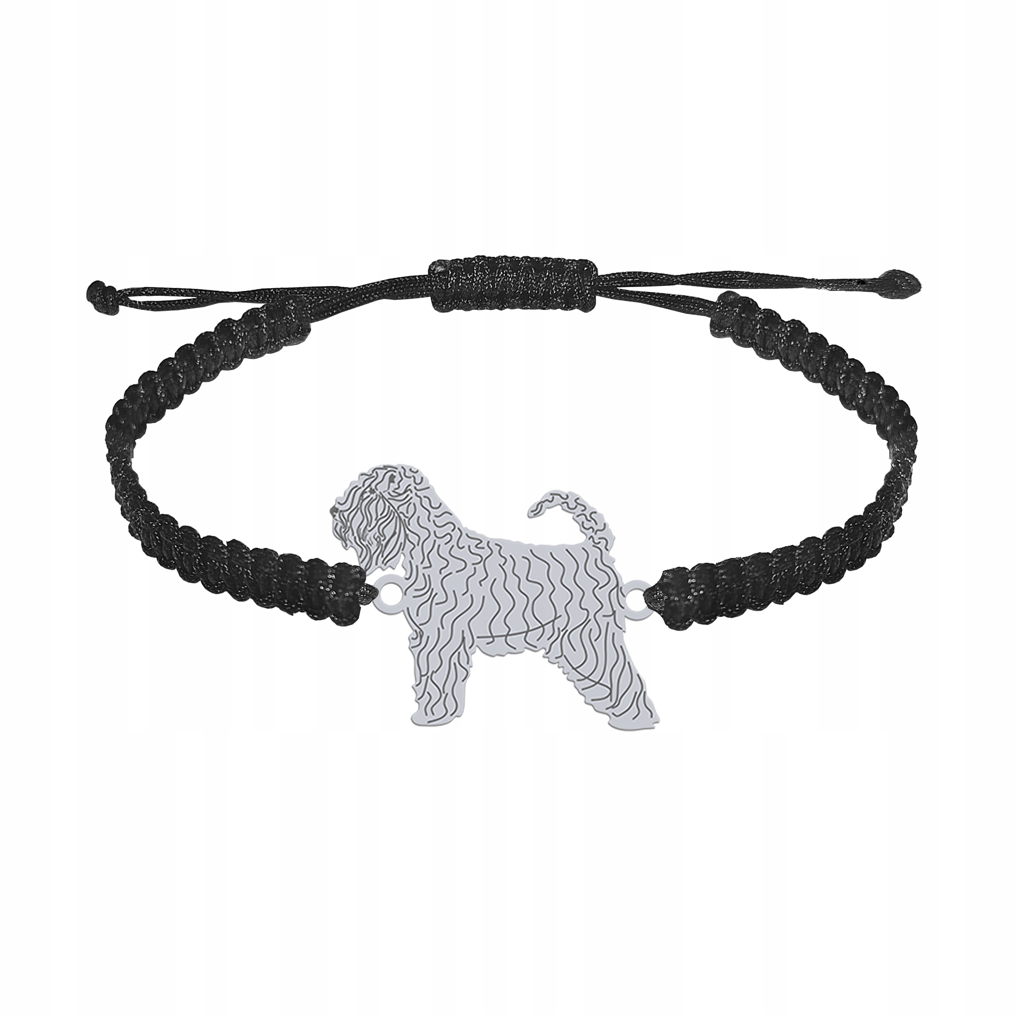 Stříbrný náramek Irish Soft-coated Wheaten Terrier 925 Makramé Dedikace