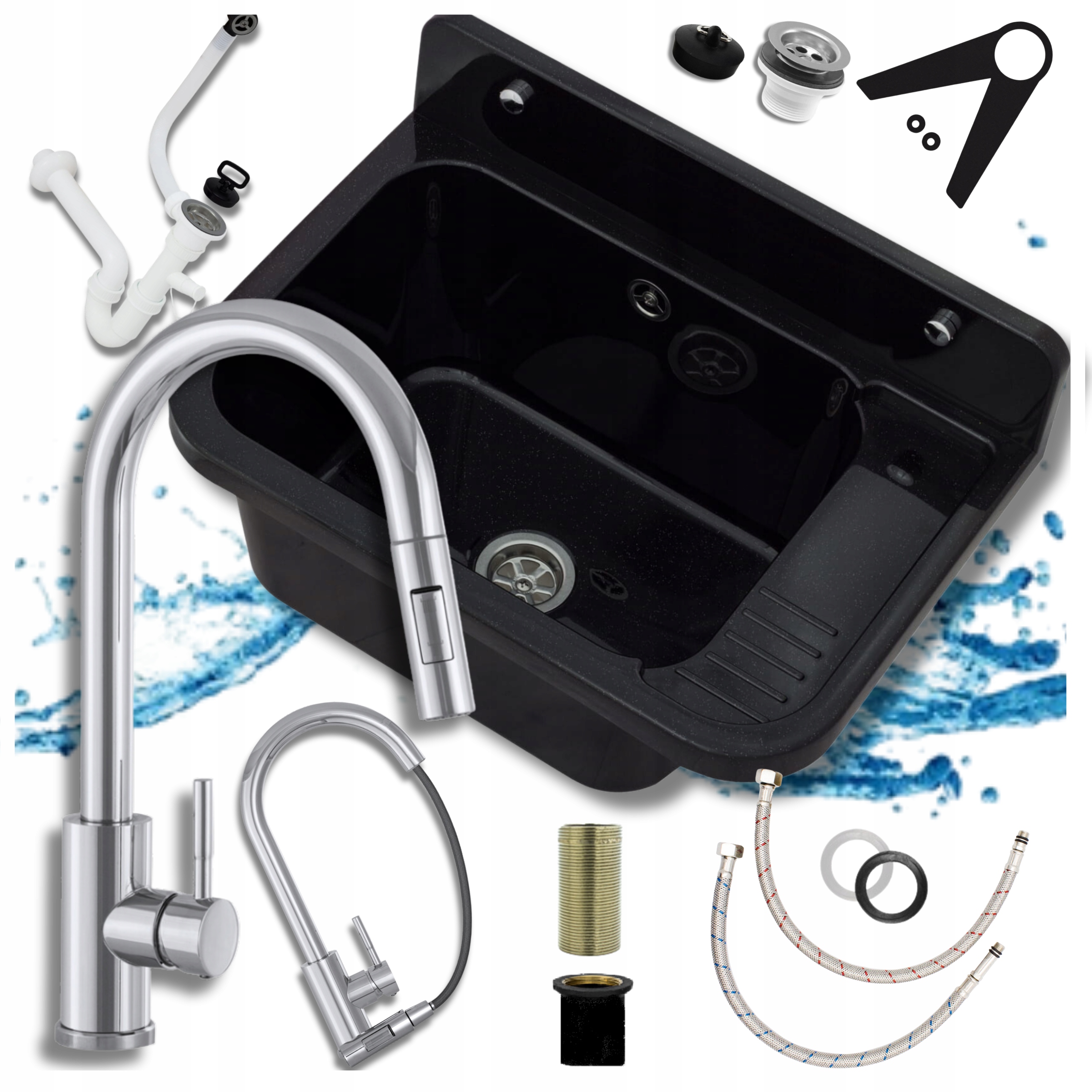 Technický Dřez Pracovní Komora Prádelna Kotelna Vytahovací Baterie Chrom