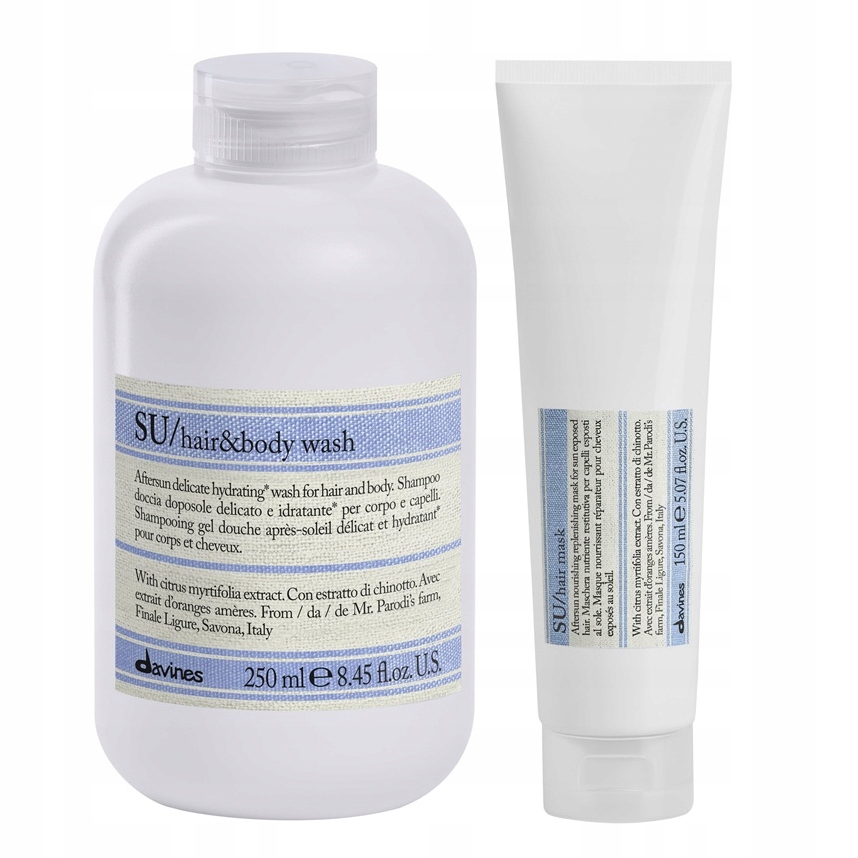 Davines Su Hair Body šampon 250 ml Su maska 150 ml hydratační sada