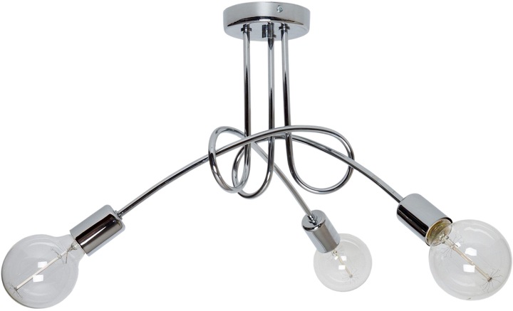 Stropní svítidlo nad jídelní stůl bez stínítka Edison chrom E27