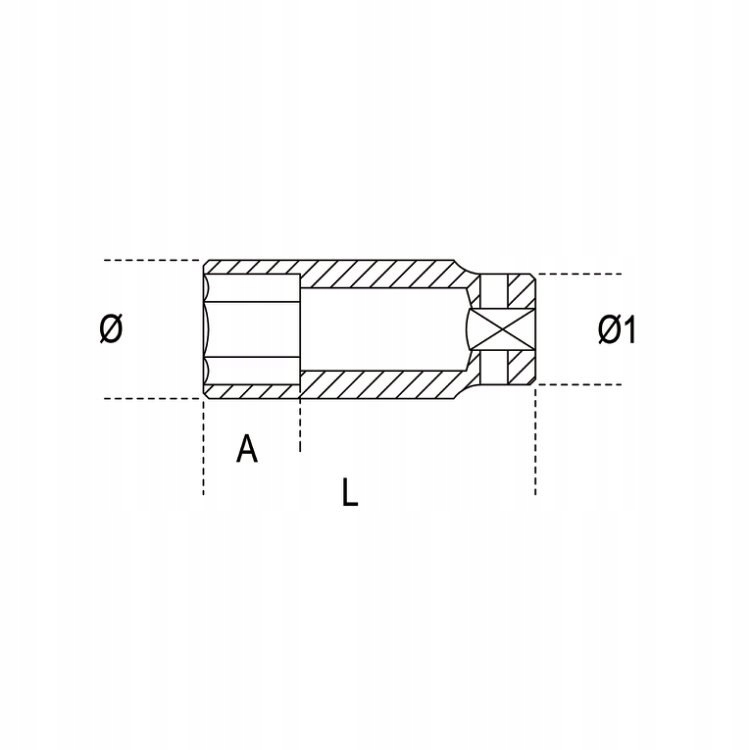 BETA NASADKA UDAROWA 1 6-KĄTNA 70 mm DŁUGA, 729L Marka Beta