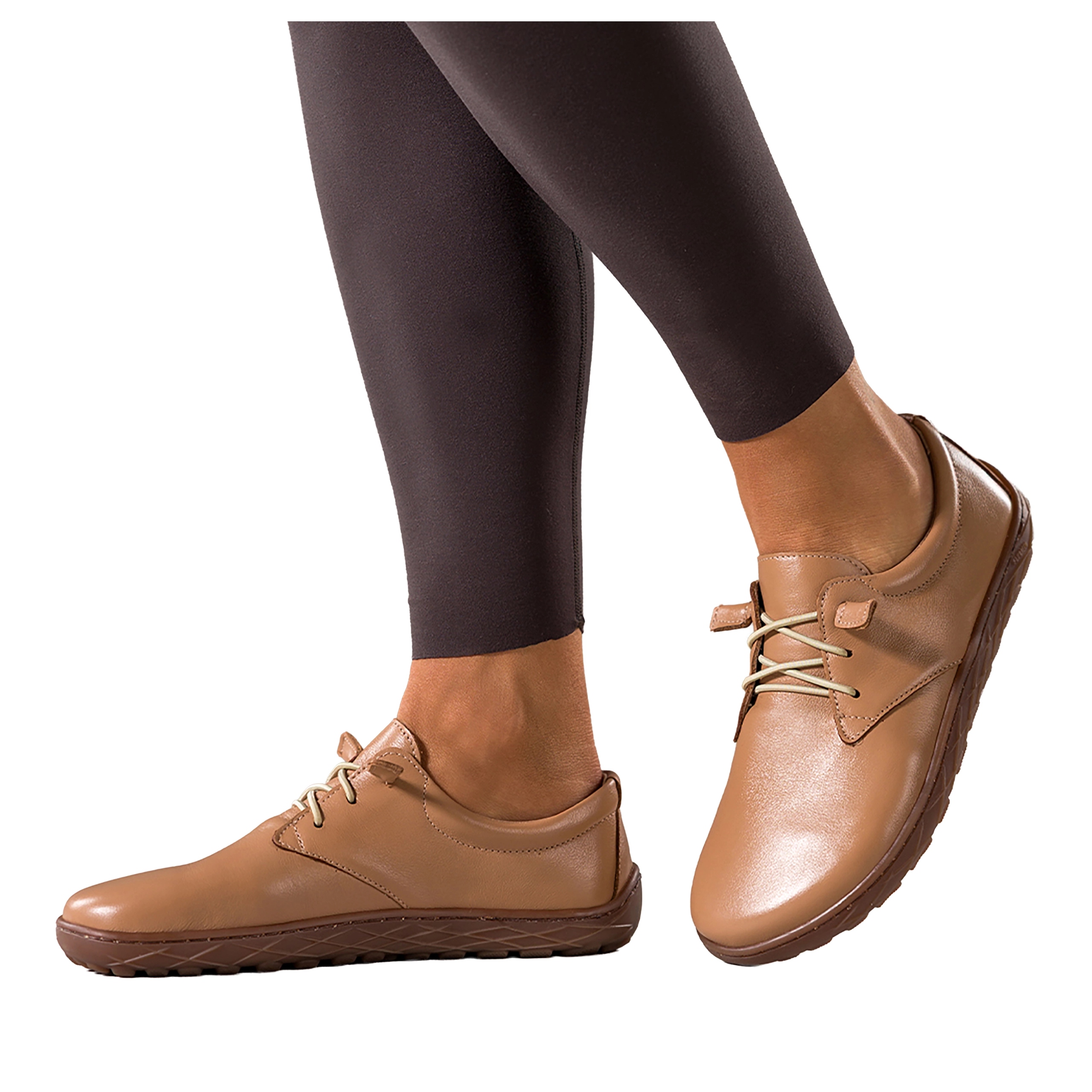 Boty Barefoot Camelové Dámské Široké Šněrovací Kožené Elastické r 41