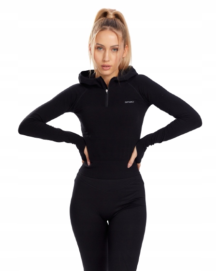 Spaio Fitness Bluza Adapt z kapturem czarna Xs