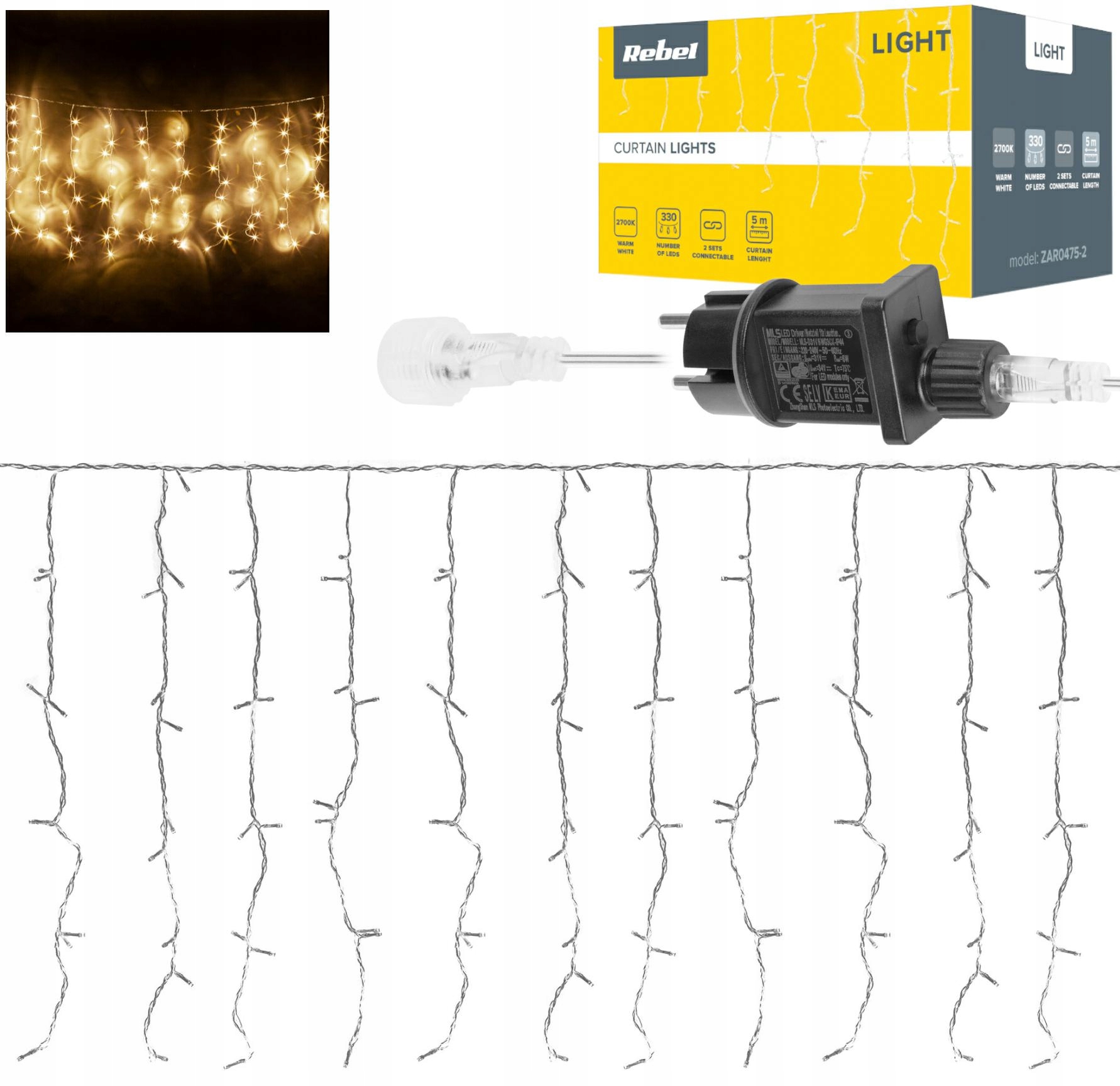 

Kurtyna Sople Lampki Choinkowe 5m 330 Led Zewnętrz