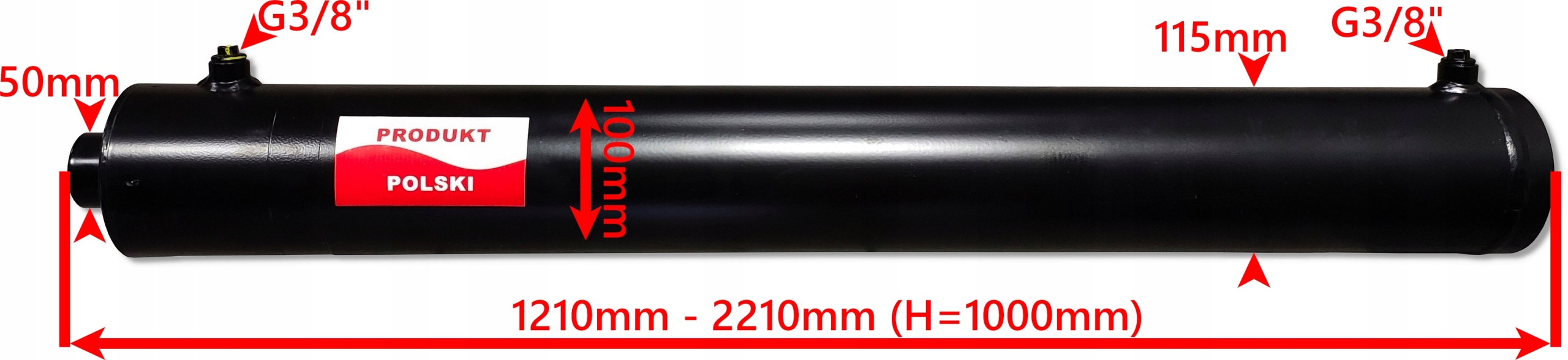MOCNY SIŁOWNIK CYLINDER HYDR SMTG 100x50 SKOK 1000 Marka wózka Caterpillar Clark Hyster Jungheinrich Komatsu Linde Mitsubishi Nissan Still Toyota Yale Inna