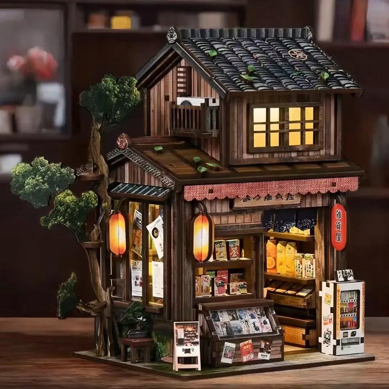 Puzzle Miniaturowy Domek Book Nook Kioto Market Azja Diy Japonia Jedzenie