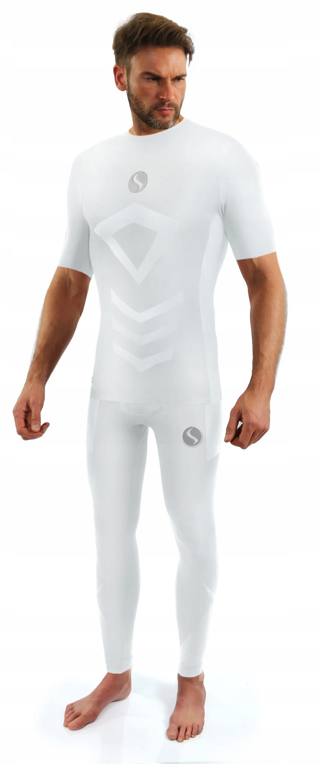 Sesto Senso Pánský krátko-dlouhý komplet Thermo CL39 CL42 Bílý L/XL