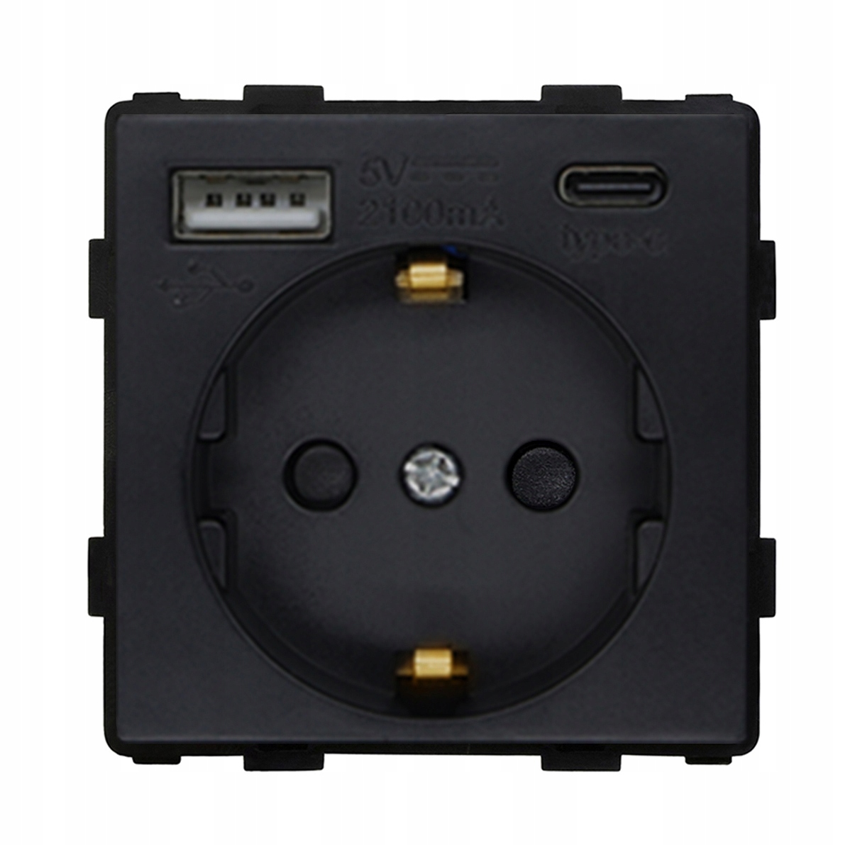 

Gniazdko wkład 230Vczarne Ładowarka Usb A C Rtx Sh