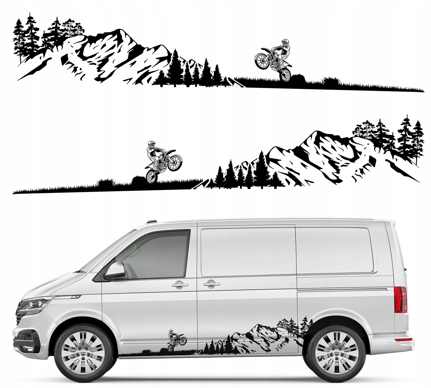 Samolepky na auto Motor Hory 250 cm x 48 cm