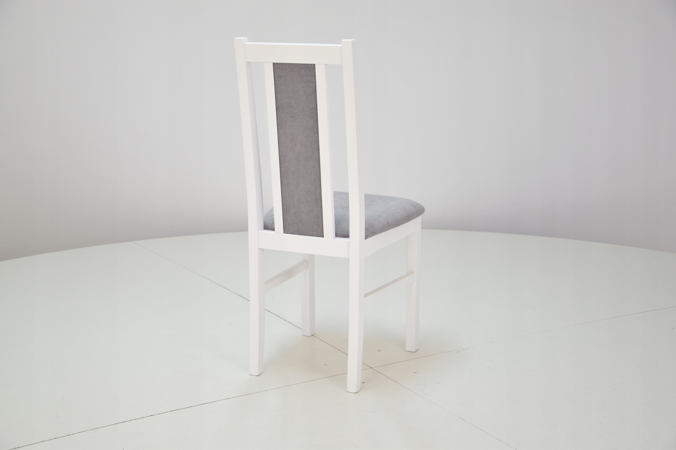 duży zestaw mebli do JADALNI kuchni OWALNY stół i 8 krzeseł białe szare Szerokość stołu 80 cm