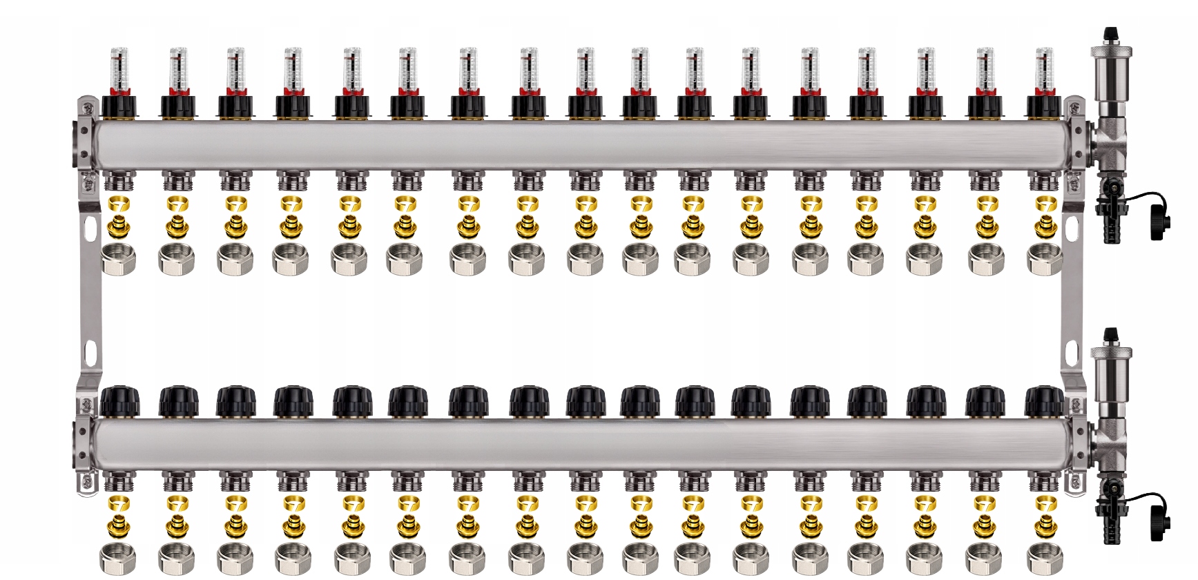 Rozdělovač pro podlahu nerezový 18-okruhové podlahové vytápění Pex
