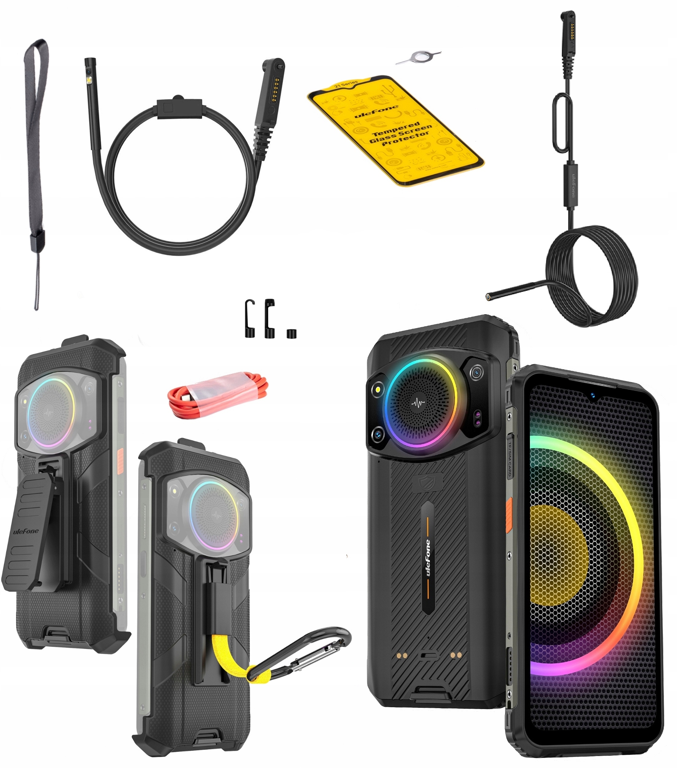 Ulefone Armor 21 Pancerny Smartfon 8/256GB 4G 9600mAh Endoskop EC02 Etui