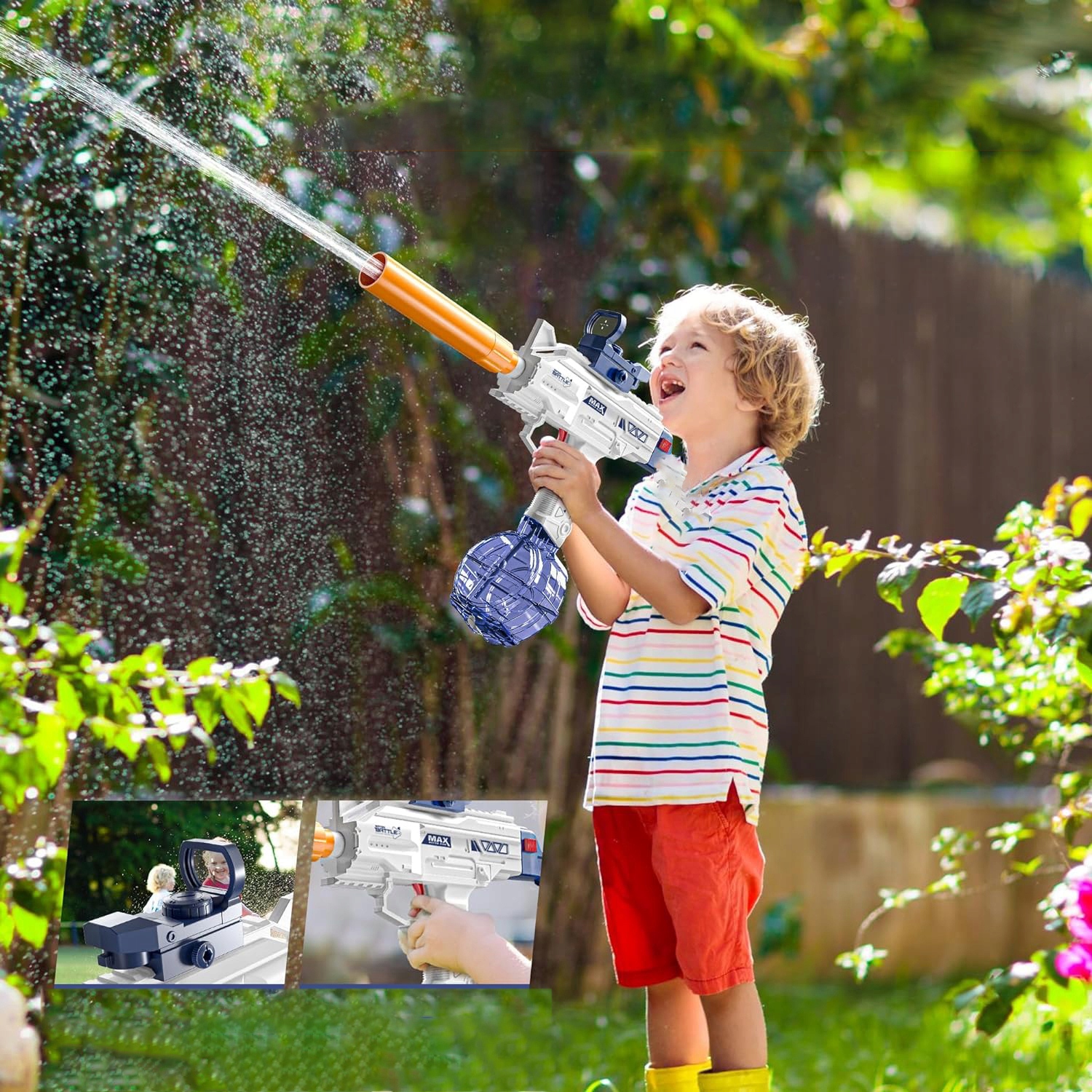 PISTOLET NA WODĘ ELEKTRYCZNY AUTOMATYCZNY LETNIA ZABAWA 434ML + 58ML 500mAh Waga produktu z opakowaniem jednostkowym 0.51 kg