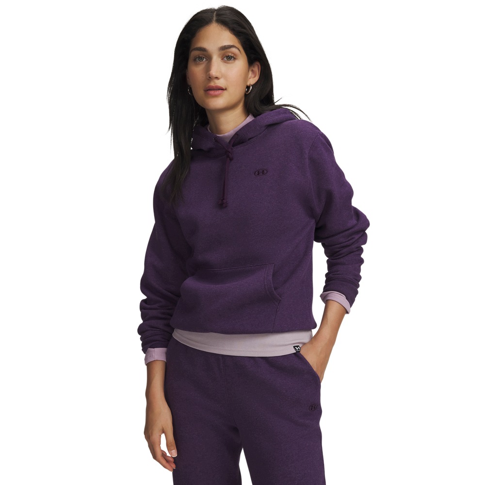 Bluza Z Kapturem Rival Luźna Damska Fioletowa Under Armour Bluza Sportowa