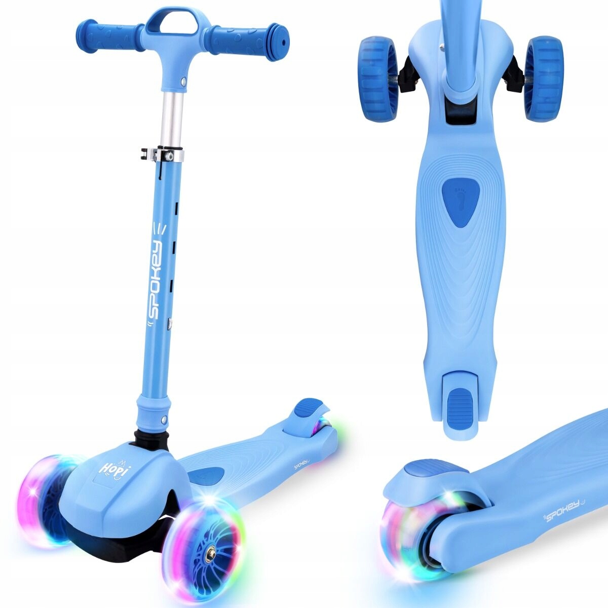 Hulajnoga balansowa dziecięca trójkołowa regulowana koła Led Hopi Spokey