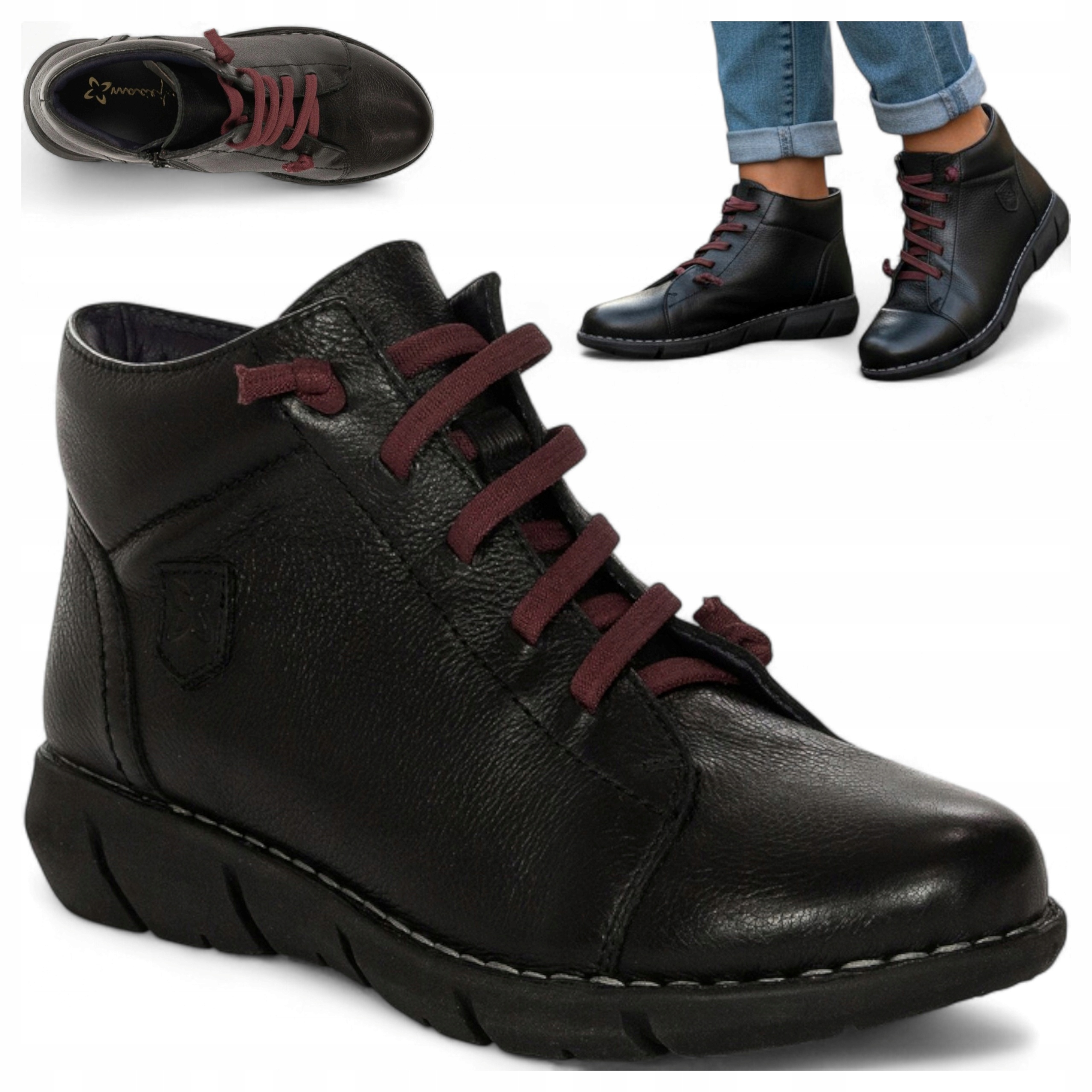 38 Maciejka Dámské boty Z Přírodní Kůže Pohodlné vysoké podzimní polobotky