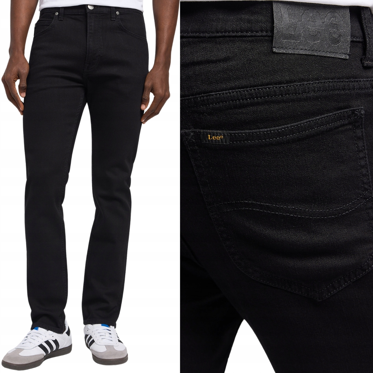 Lee Rider slim Clean Black černé přiléhavé džínové kalhoty W38 L32