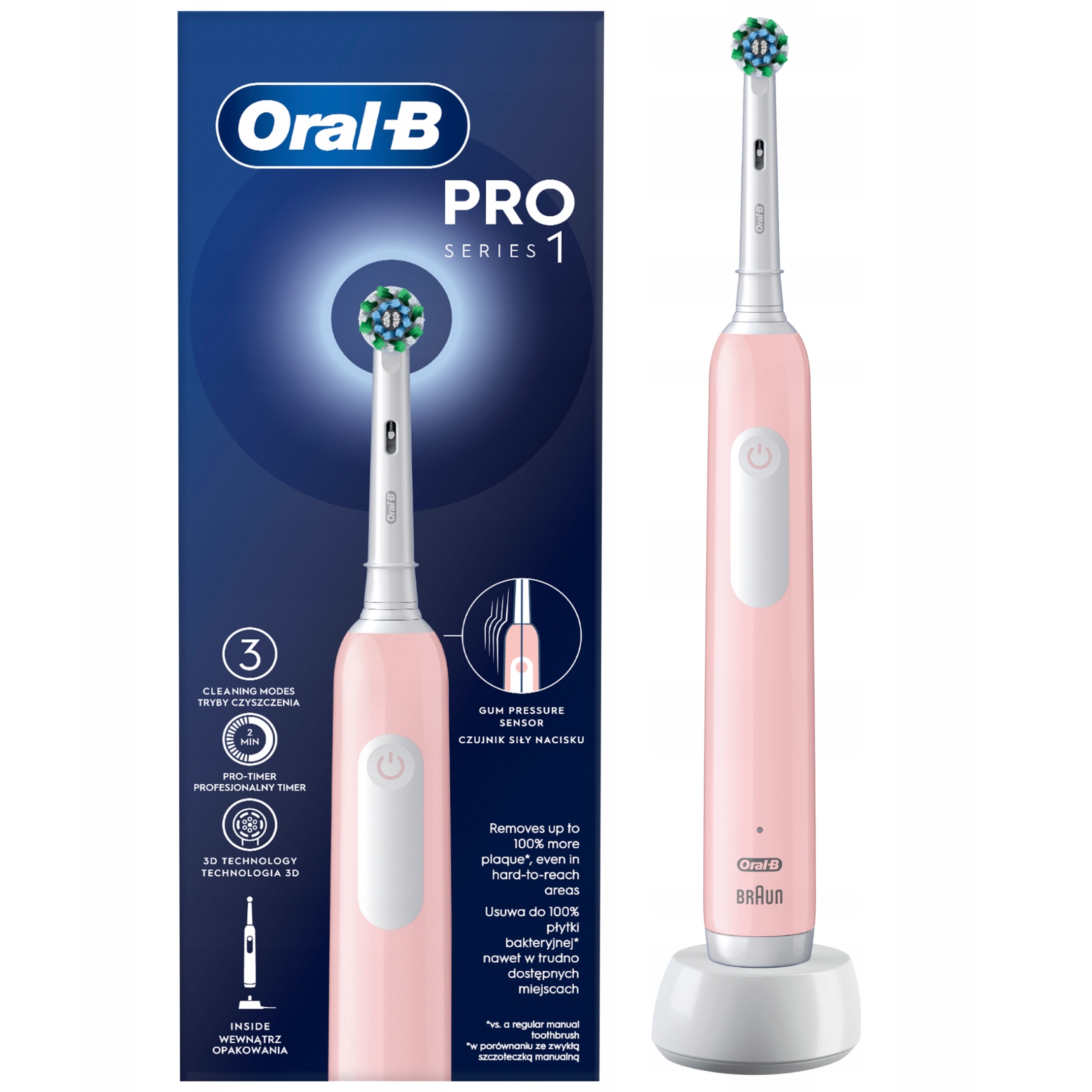 Szczoteczka Elektryczna do Zębów Oral-B Pro Series 1 Różowa Obrotowa