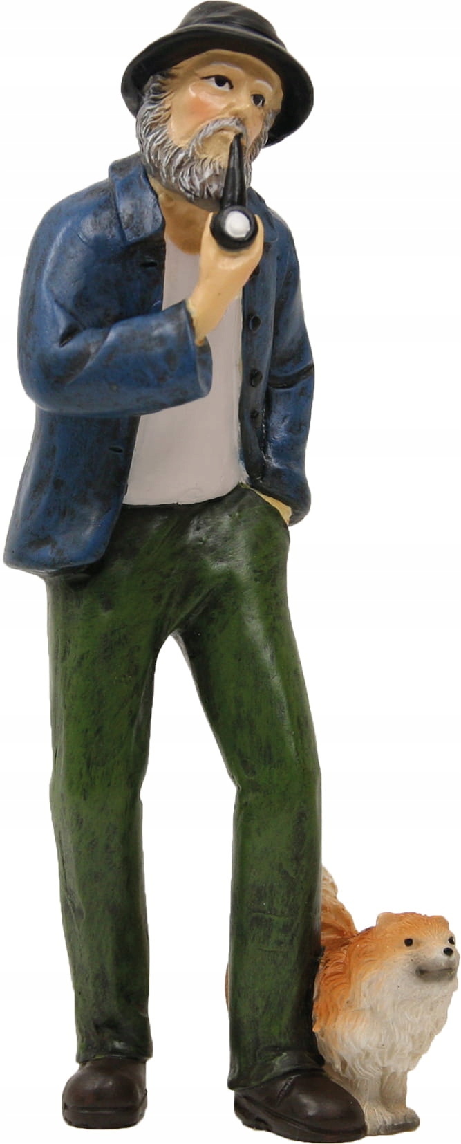 Staruszek z psem- 9,8cm wys./ do figur o wys. 10cm