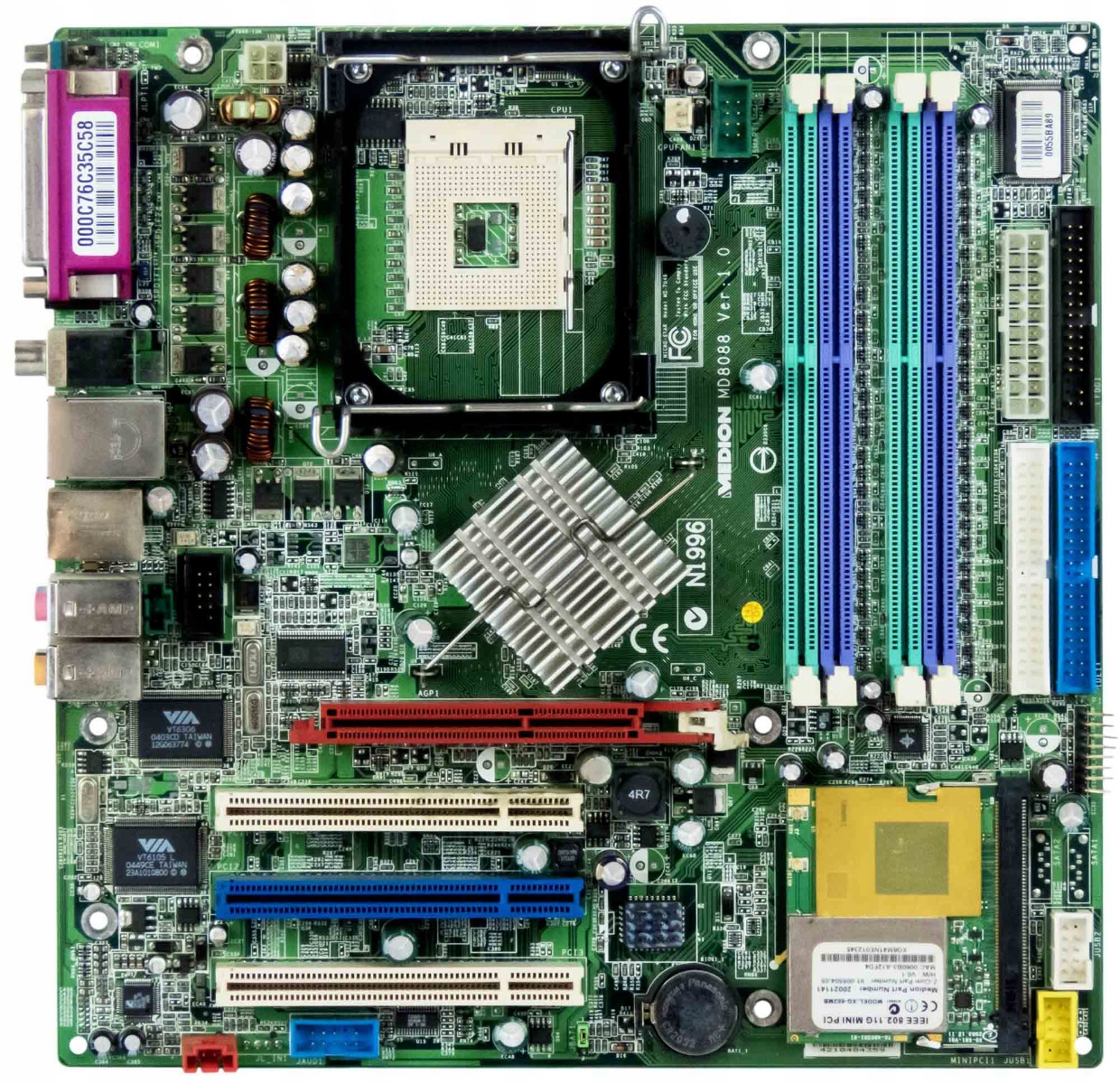 Medion MD8088 Ver: 1.0 MS-7048 s.478 Ddr microATX WiFi Card XG-602MB