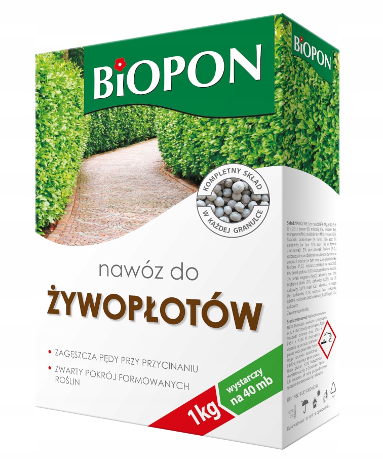 

Nawóz do Żywopłotów 1kg Biopon