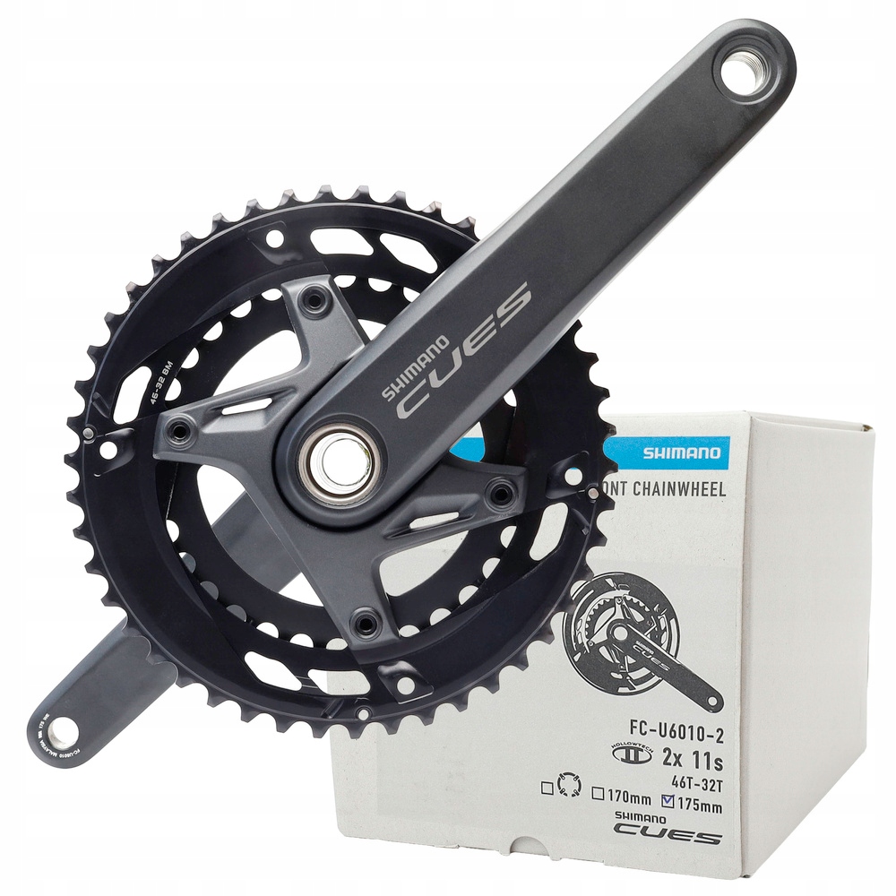 Mechanizm korbowy Shimano Cues FC-U6010-2, 2 x 9/10/11-rz, 175 mm, 46/32T