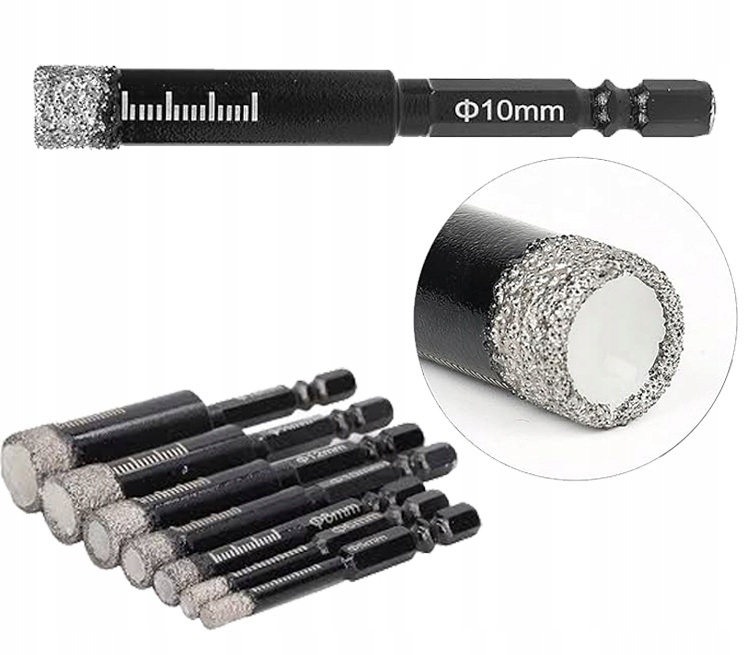 Vrták Na Dlaždice Diamantová Korunka Dieamentová Korunkový Vrták Vrtáky 7ks