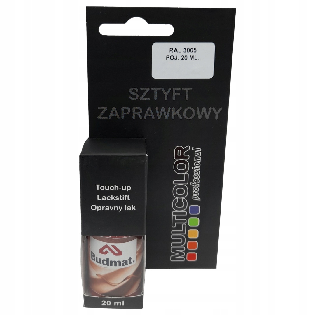 Lakier sztyft zaprawkowy 20 ml wiśniowy Ral 3005 Budmat