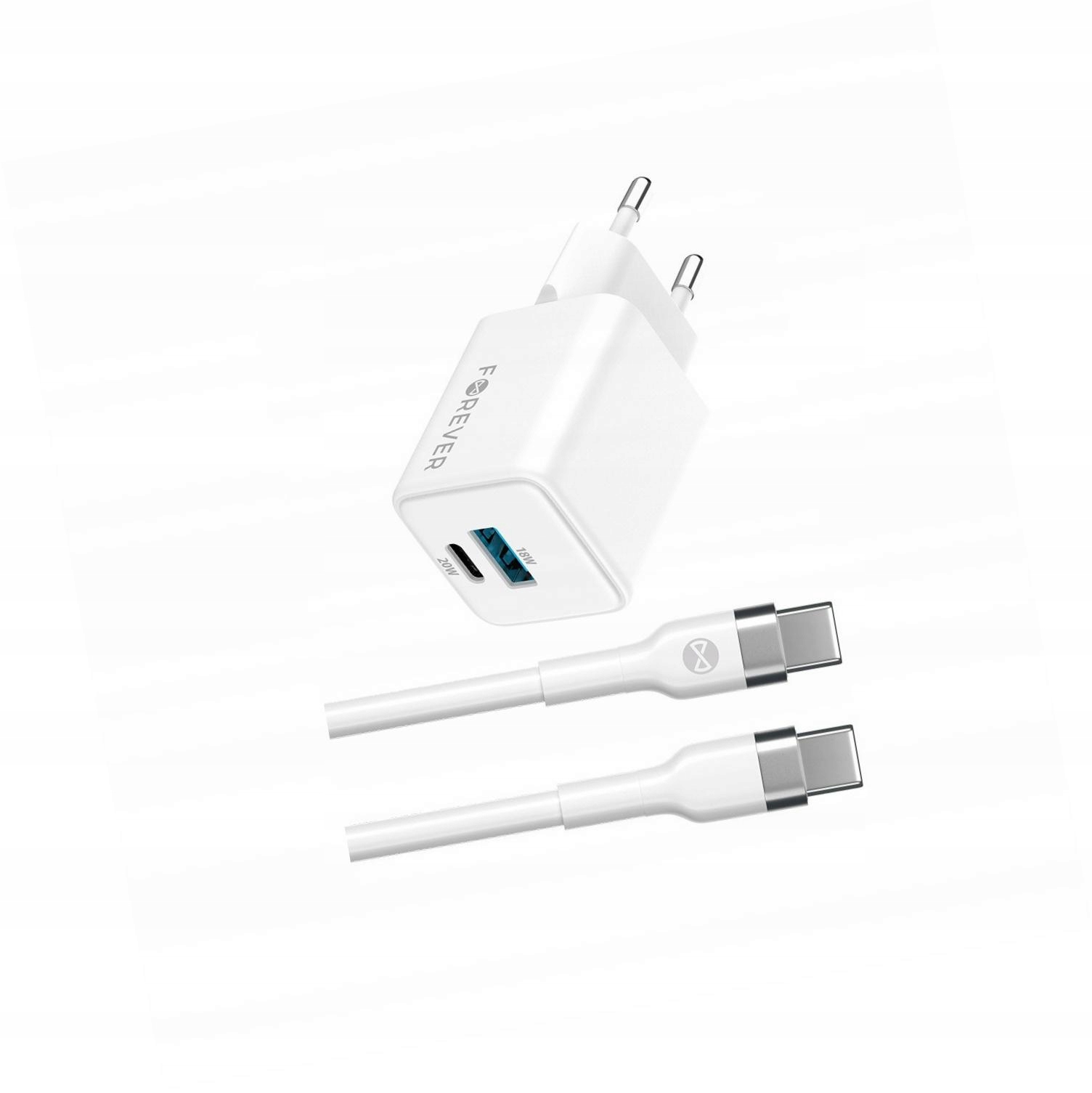 Szybka ładowarka GaN 20W 2 wejścia Usb i Usb-c z kablem do Samsung A72 4G