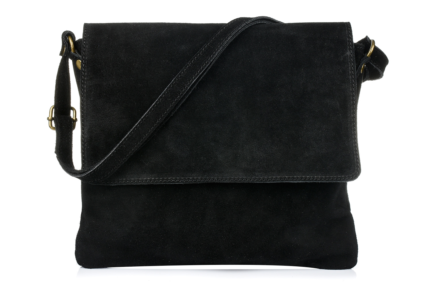 Dámská kožená semišová kabelka přes rameno italská B5, prostorná reportáž