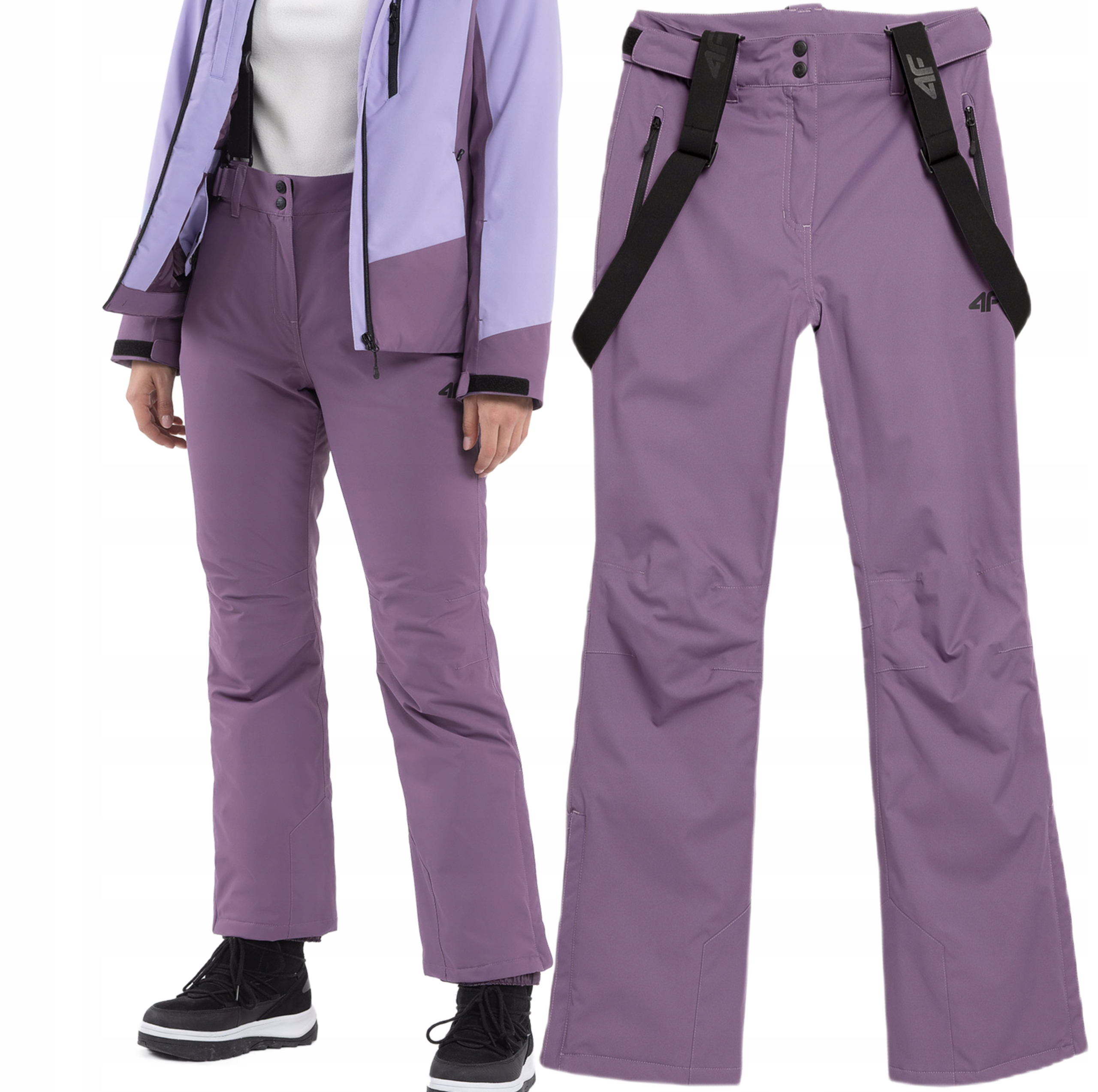 Spodnie Narciarskie Damskie 4F Zimowe Z Szelkami NeoDry 5000 XL