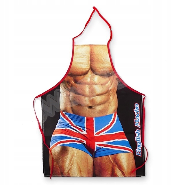 Fartuch kuchenny ENGLISH MACHO na prezent