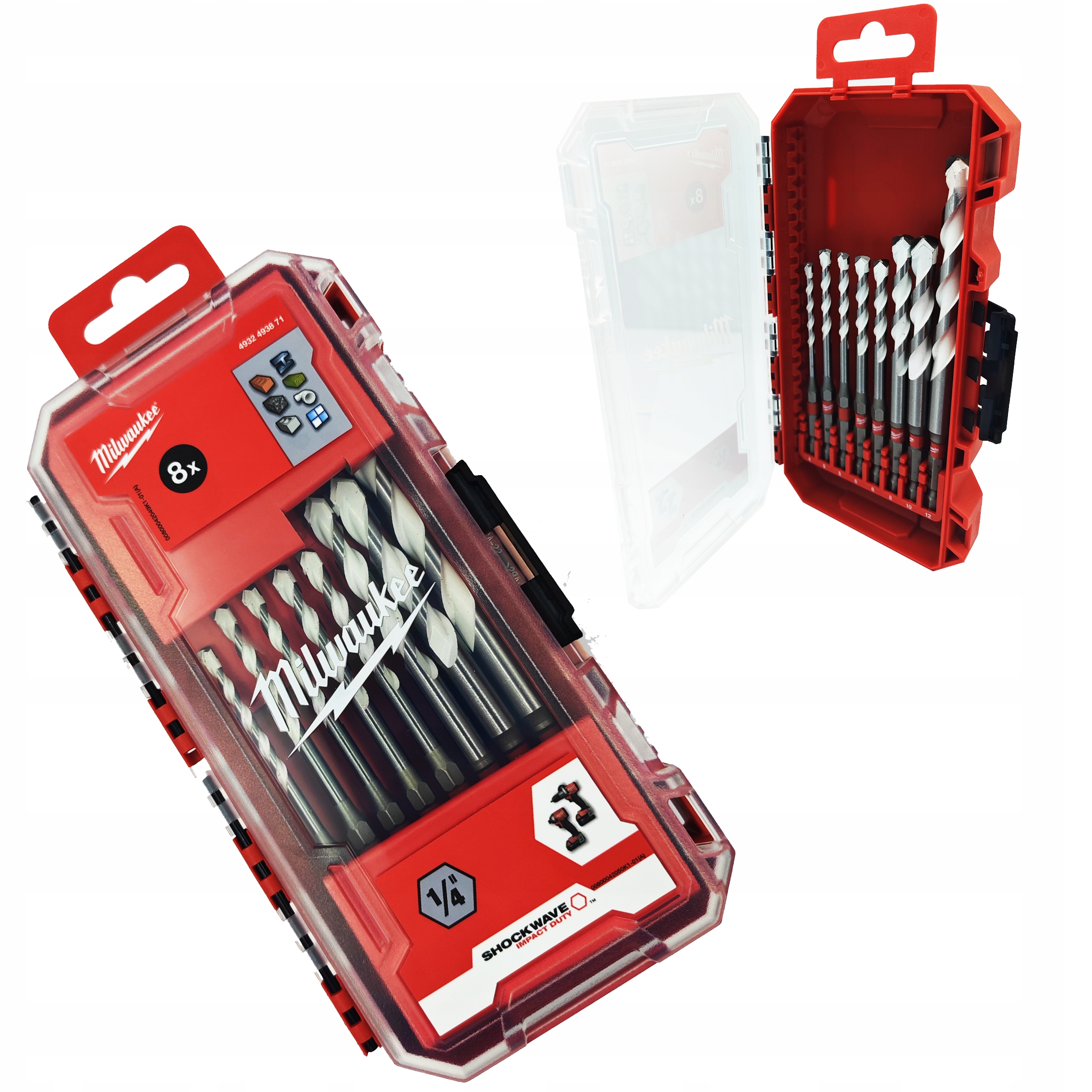 Zestaw Wierteł Uniwersalnych 4-12mm 8szt Shockwave Milwaukee 4932493871