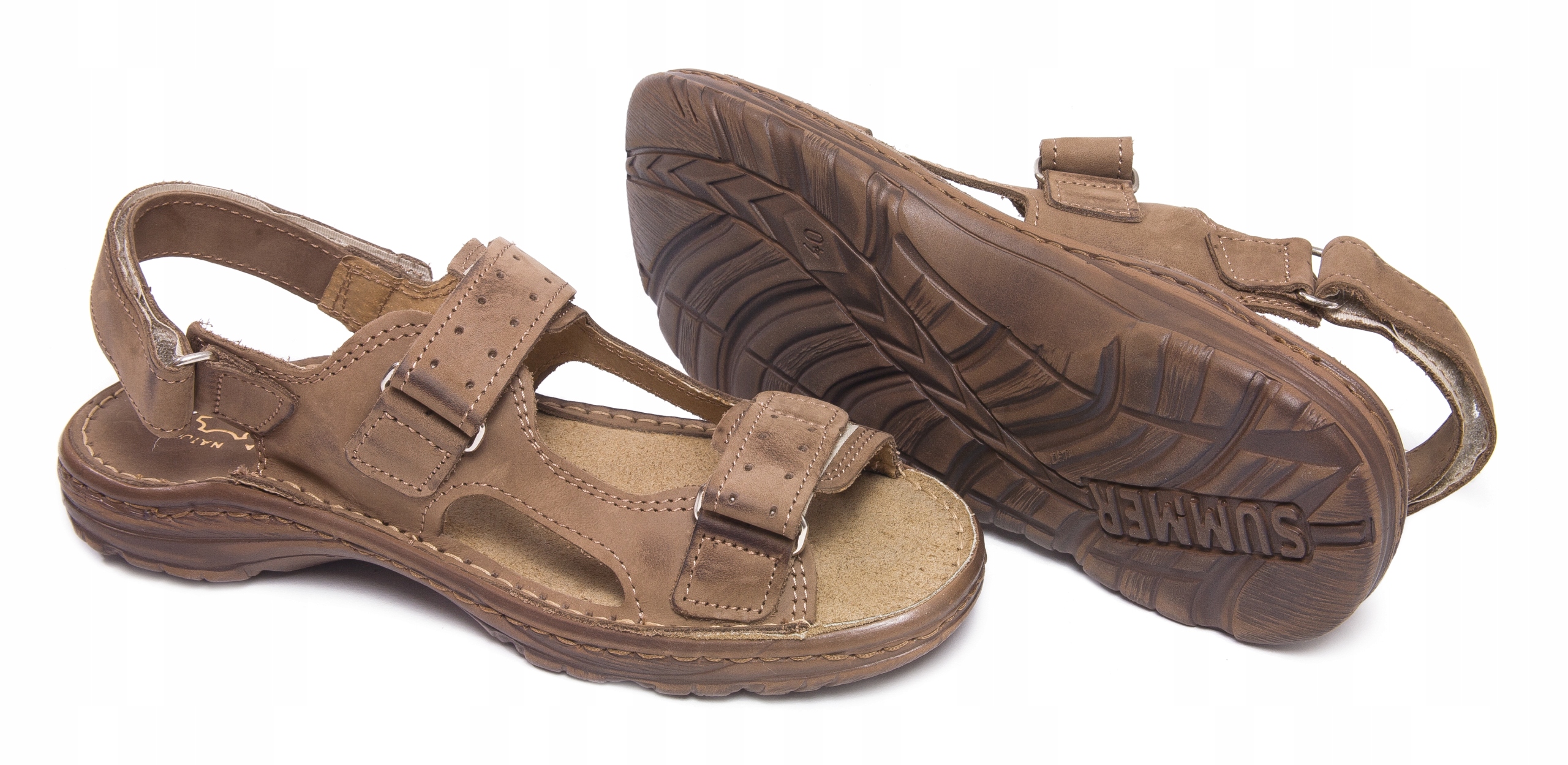 Sandały Męskie Skórzane, Obuwie SKÓRA BYDLĘCA Marka Ligpoll