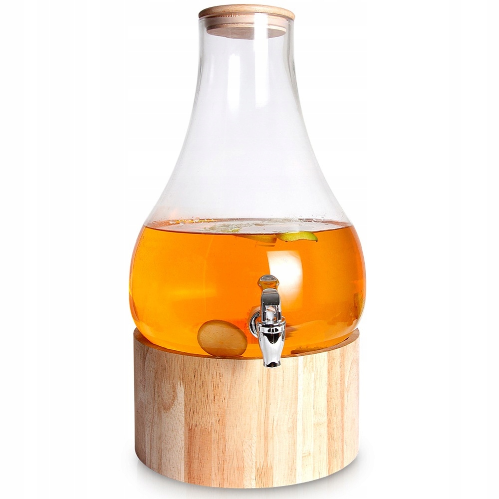 Sklenice na nápoje s kohoutkem a stojanem, skleněná, 6,5 l