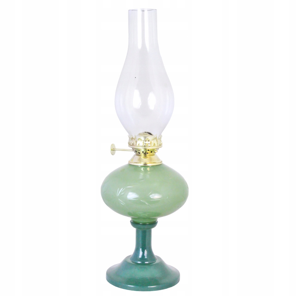 Petrolejová Lampa Velké Zelené Skleněné Stínidlo Retro Do Domu Zahrady Jako Dárek