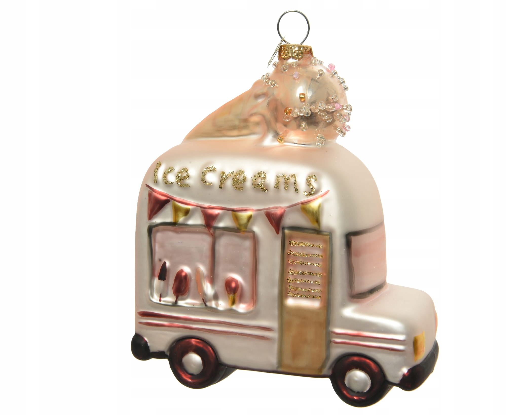 

Bombka świąteczna kształt retro samochód z lodami