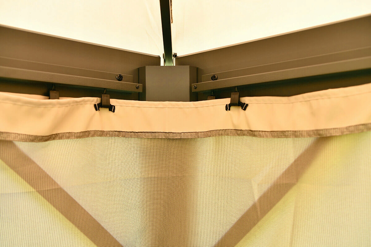 PAWILON OGRODOWY namiot ALTANA z ZASŁONAMI VANCOUVER 4x3m Beż MOSKITIERA Wysokość 2.7 m