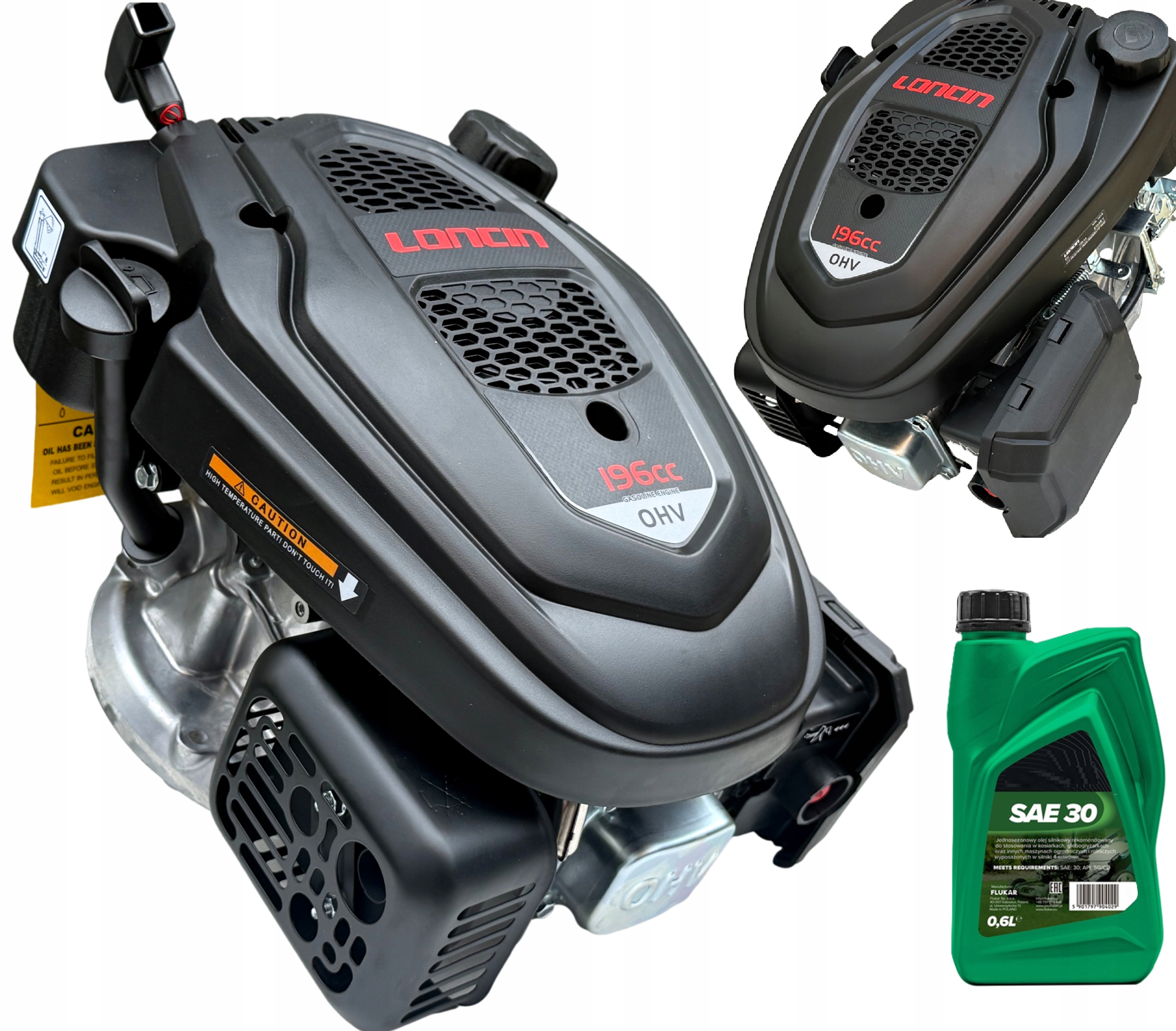 Silnik spalinowy do kosiarki Loncin z napędem Pionowy 196CM3 wał 22/80