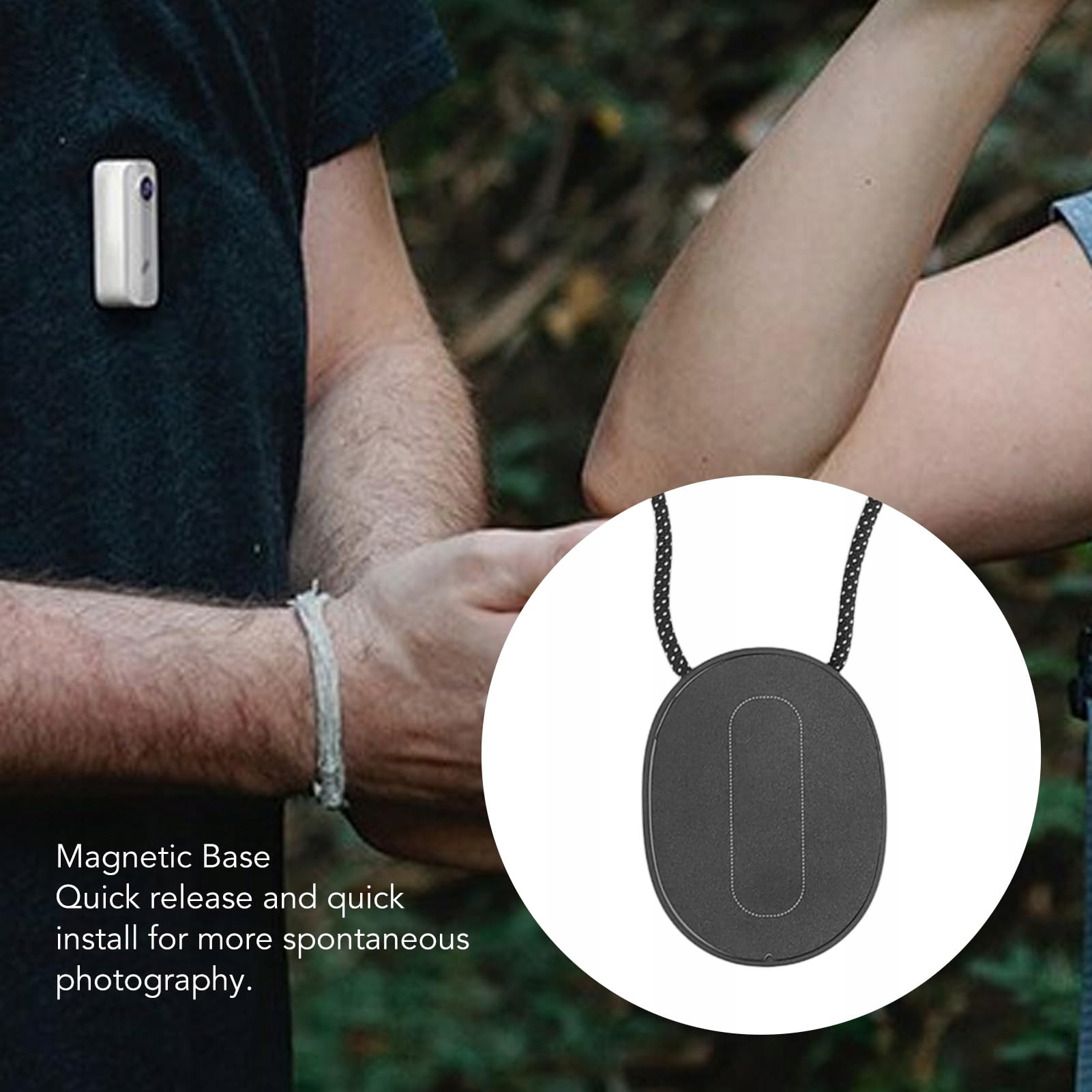 Uchwyt Magnetyczny Na Szyję Do Kamery Body Cam 360 Stopni Czarny Elprico — miniatura 3