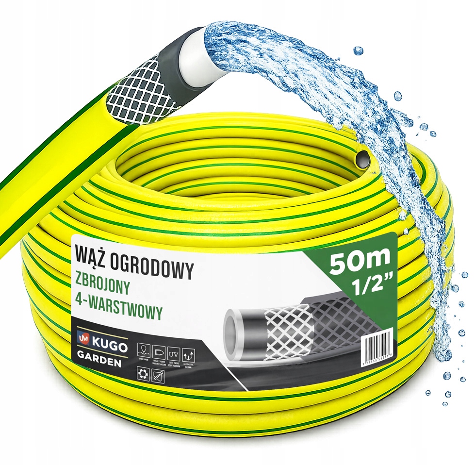 Hadice 1/2" 50 m 4VRSTVÁ Vyztužená Polská Výroba