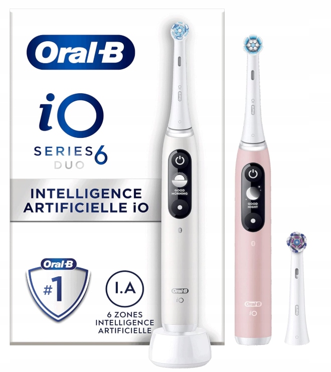 Zestaw 2szt szczoteczek Oral-B iO Series 6 Duo white/pink