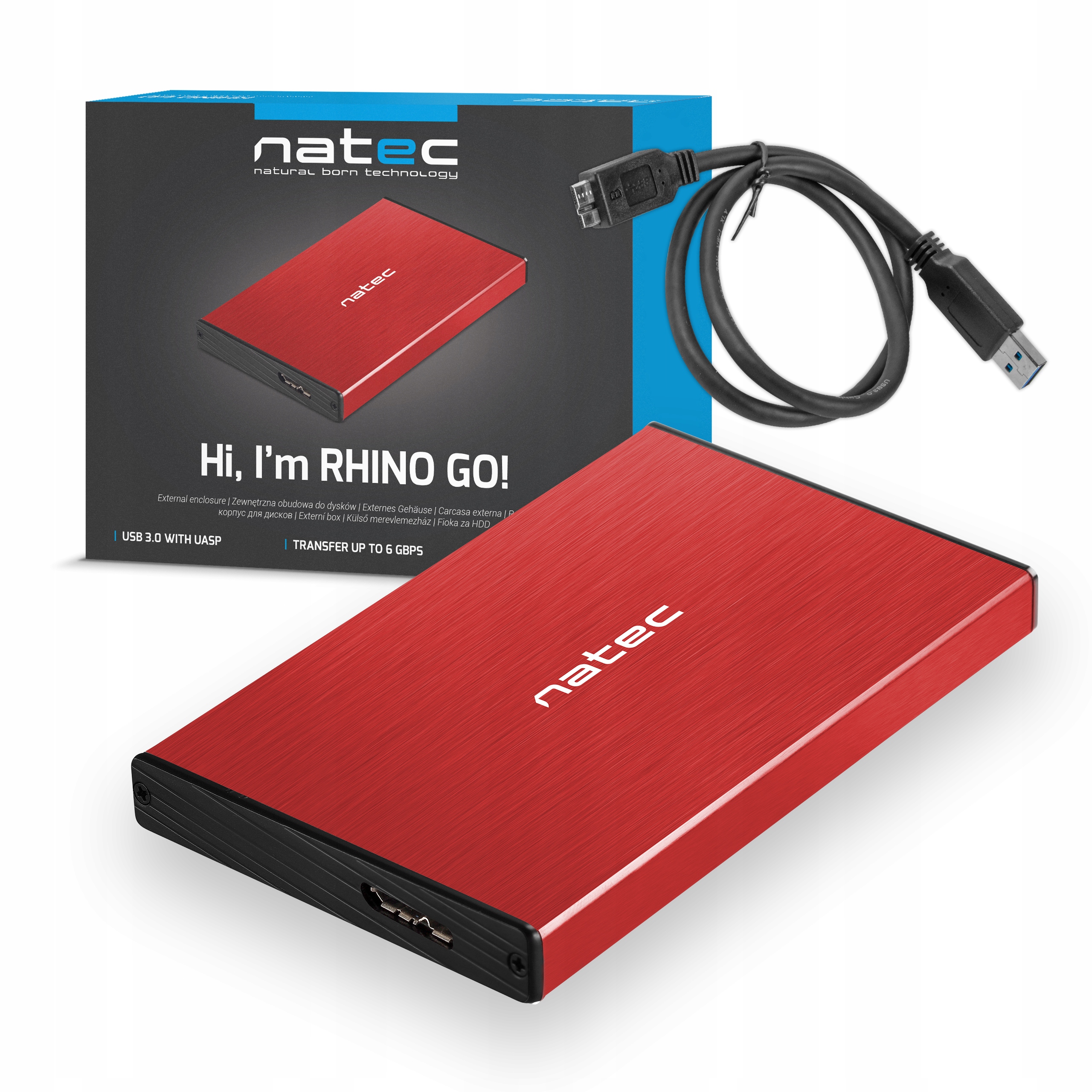 

Czerwony Dysk Zewnętrzny 500GB Usb 3.0 Hdd Pamięć
