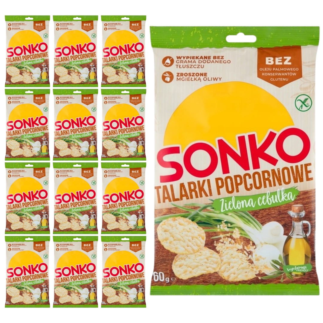 Levně Sonko plátky popcornu jarní cibulka 60g x 12 kusů