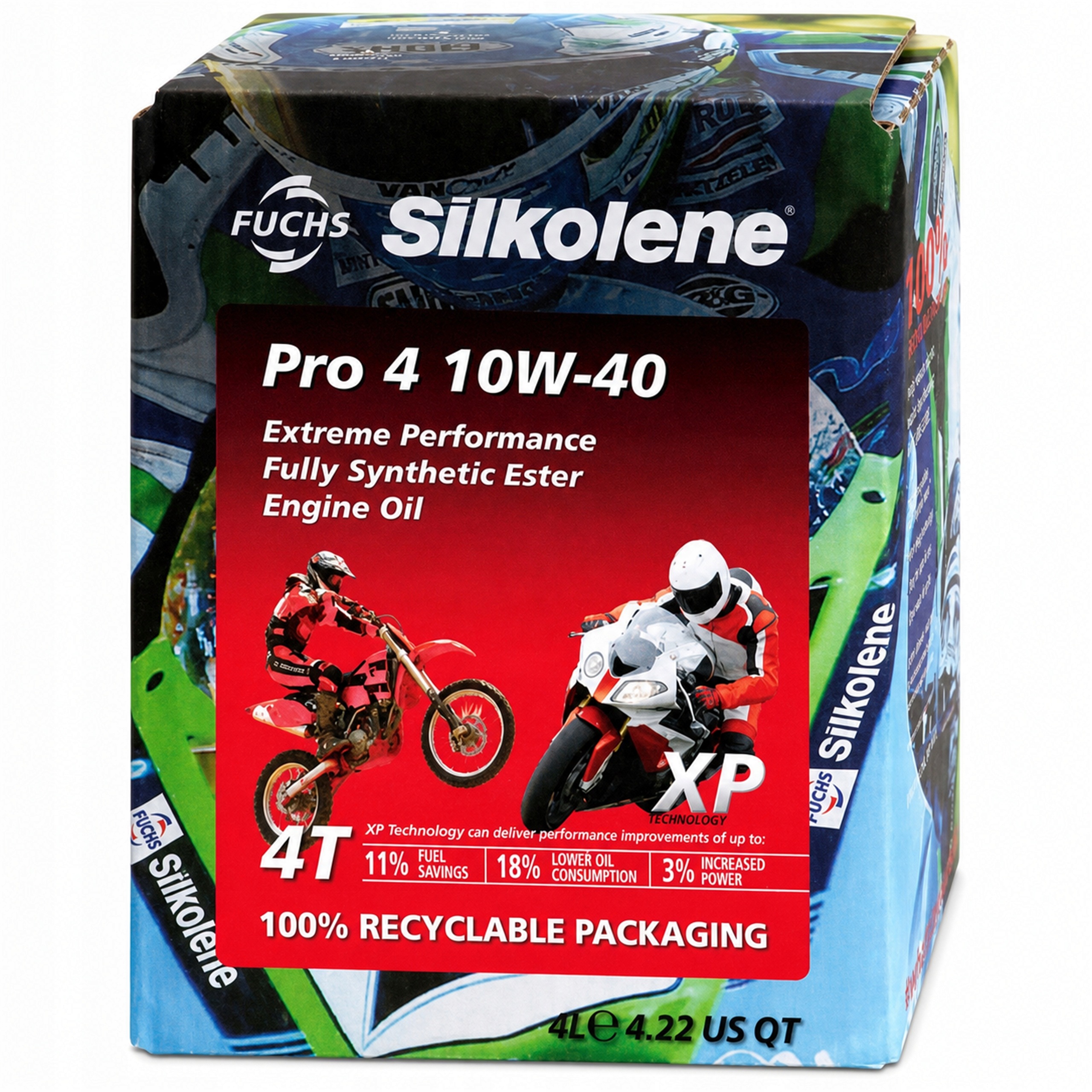 Olej silnikowy motocyklowy Fuchs Silkolene Pro 4T Xp 10W-40 4L