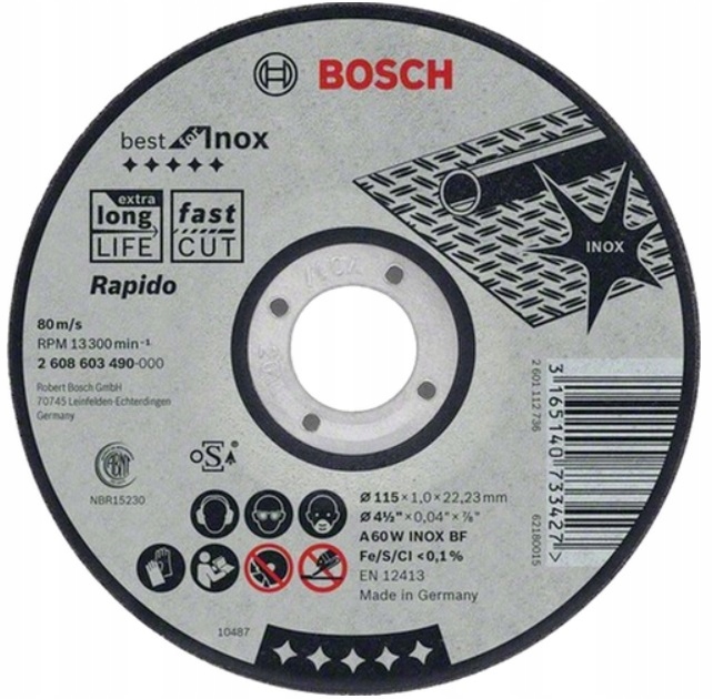 

Tarcza Tnąca Inox Hpp Rapido 230 x 1,9mm Bosch