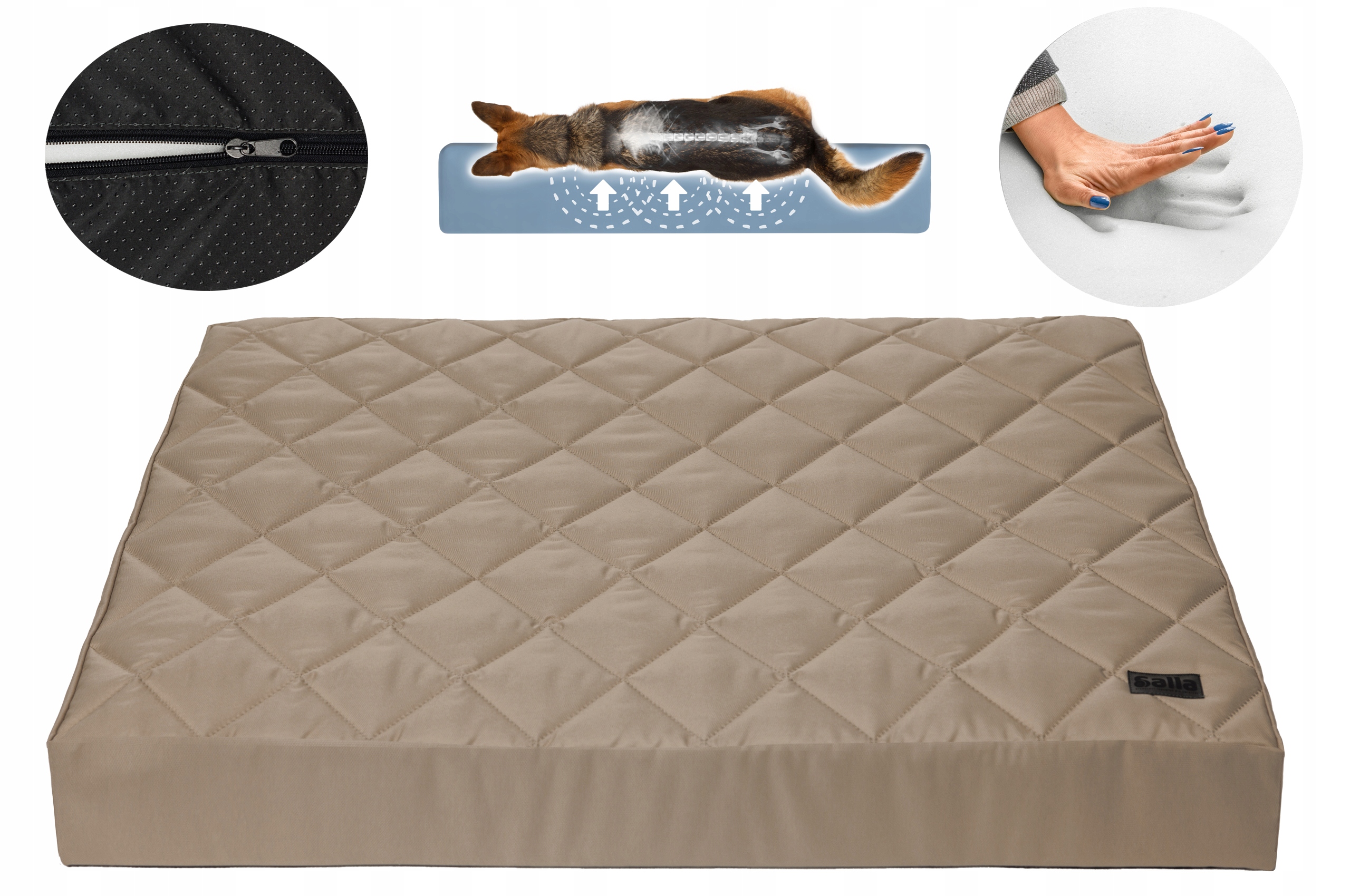 Levně Pelíšek pro psa Voděodolné pěnová matrace se zámkem 100x70