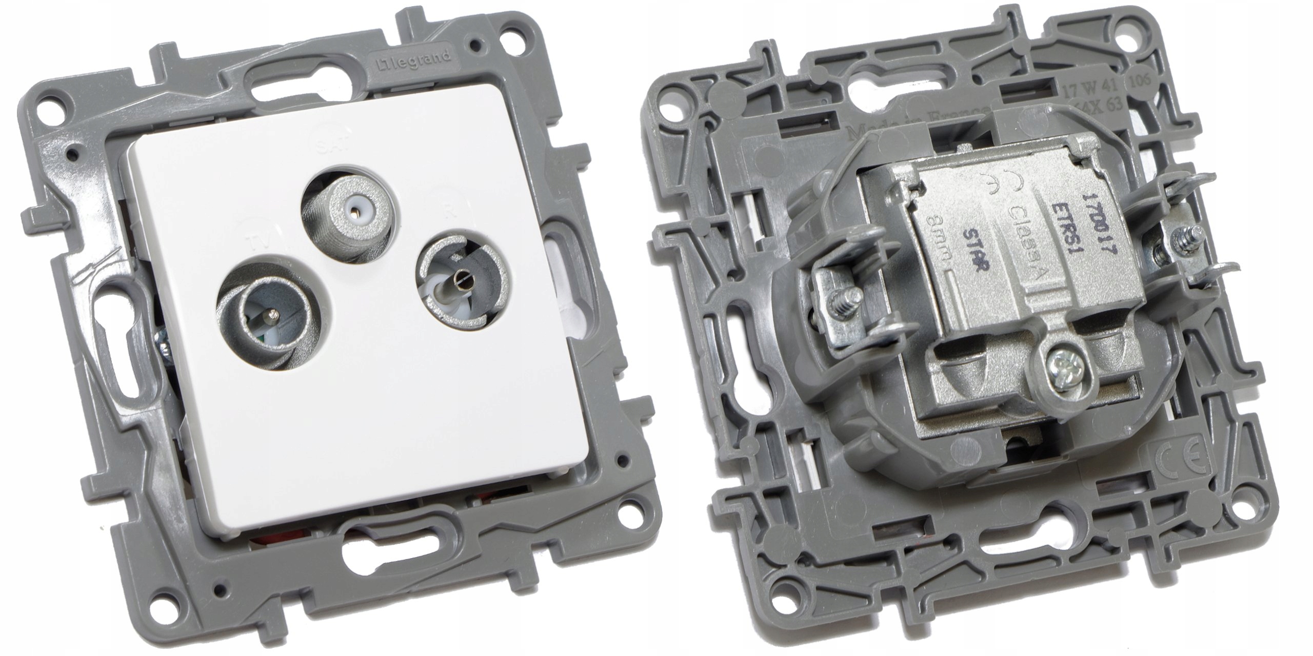 

Gniazdo Tv Rd Sat typu gwiazda Niloe 764563 białe