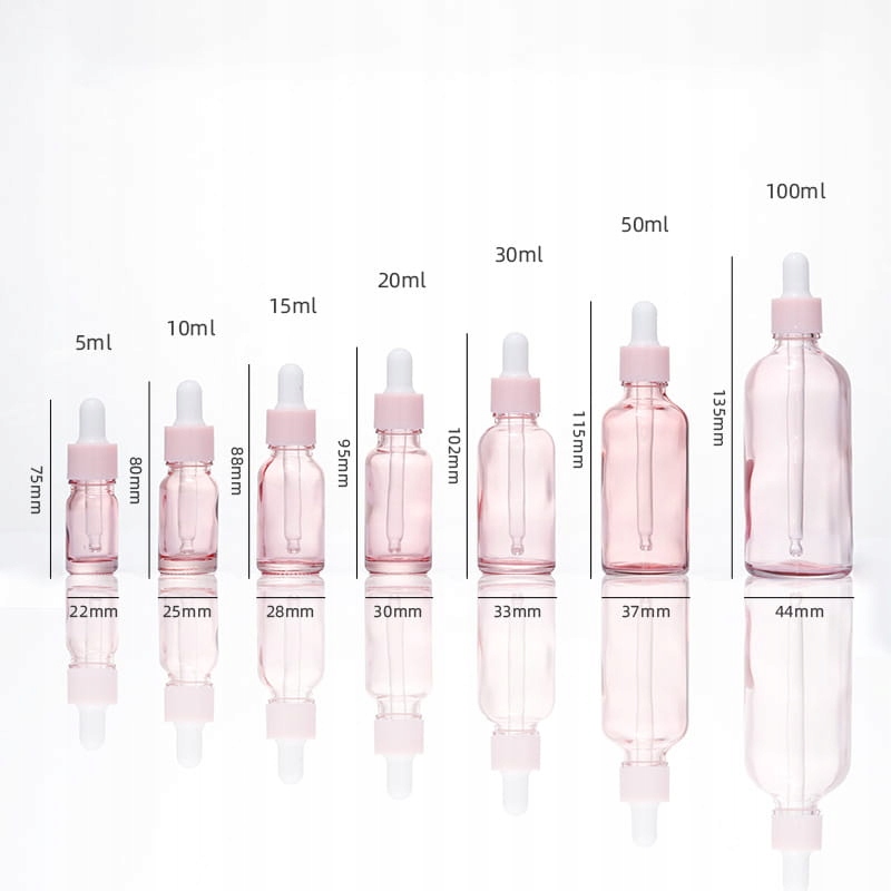 Butelka szklana z pipetą JASNY RÓŻ 30ml Marka ManyBeauty